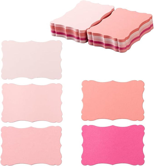 120 Pieces Small Mini Business Cards Vintage Assorted Colors Blank Note Gift for Business Cards, Gift (5 PInk-Red)