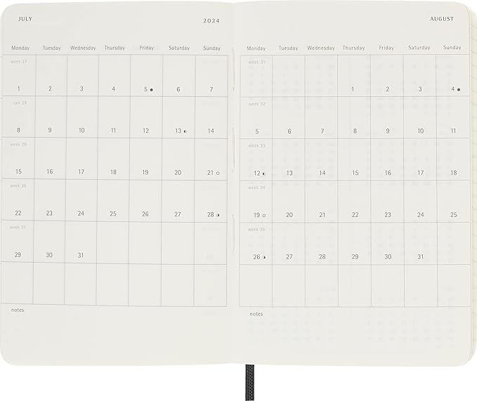 Moleskine Classic 18 Month 2023-2024 Weekly Planner, Soft Cover, Pocket (3.5" x 5.5"), Black