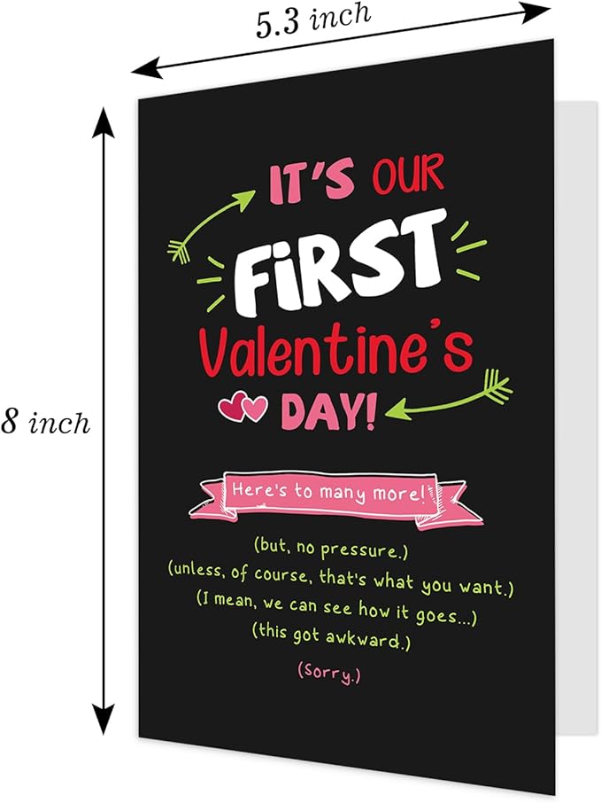 Ogeby Funny First Valentines Day Card Gifts for Boyfriend Girlfriend, Cute Valentines Day Gifts for Him Her Husband, Sarcastic 1st Valentines Day Cards Gifts for New Couple Men Women