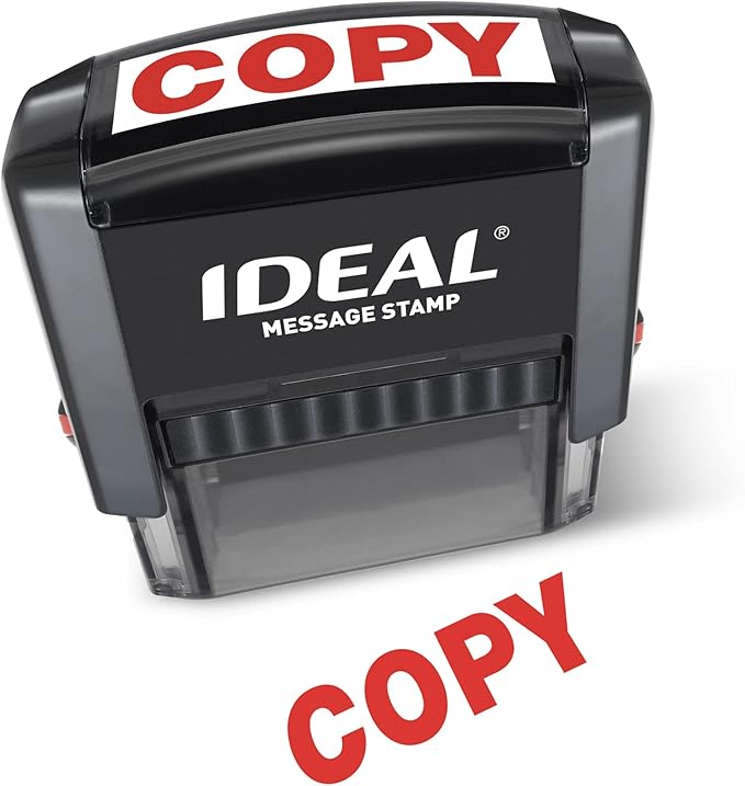 IDEAL Self Inking Stamp – Copy – Red Ink, Impression Size 9/16” x 1-1/2”