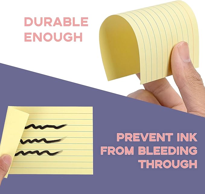 Colored Index Cards 4x6, Goefun Ruled Flashcards 100Pcs, 4 Color Notecards for Studying, Recipes, Memo Cards, Office Supply, DIY, Presentation