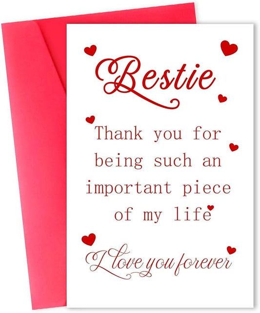 Funny Best Friend Birthday Card, Sweet Birthday Gifts Cards for Bestie Sister, Unique Thank You for Bestie Card, Cute Best Friend Birthday Gift Idea