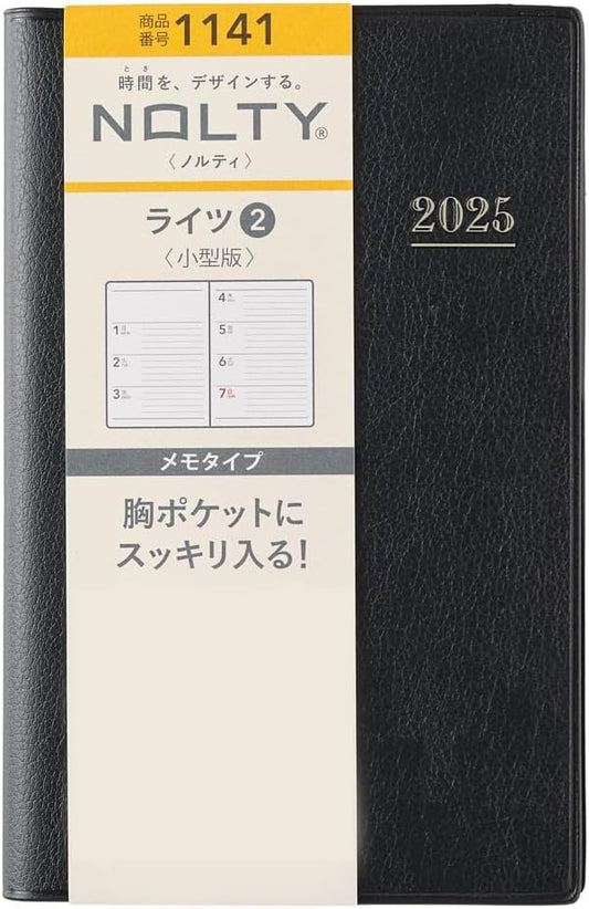 NOLTY Lights Small 1 Weekly Planner 2025, Japanese Edition, Black