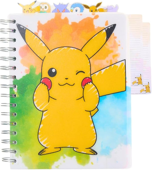 Innovative Designs Pokémon Tab Journal Notebook for Kids, Spiral Bound, 144 Lined Pages, 8 x 7 inches