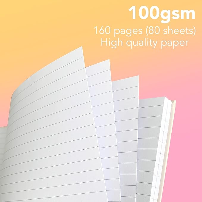 Pink Green Aesthetic Hardcover Notebooks for Work, A5 size 5.8 x 8.3 inch, Cute Notebooks for School 4 Pack, Retro Notebooks College Ruled, Cute Spiral Journal for Women, Kids Back to School Notebook