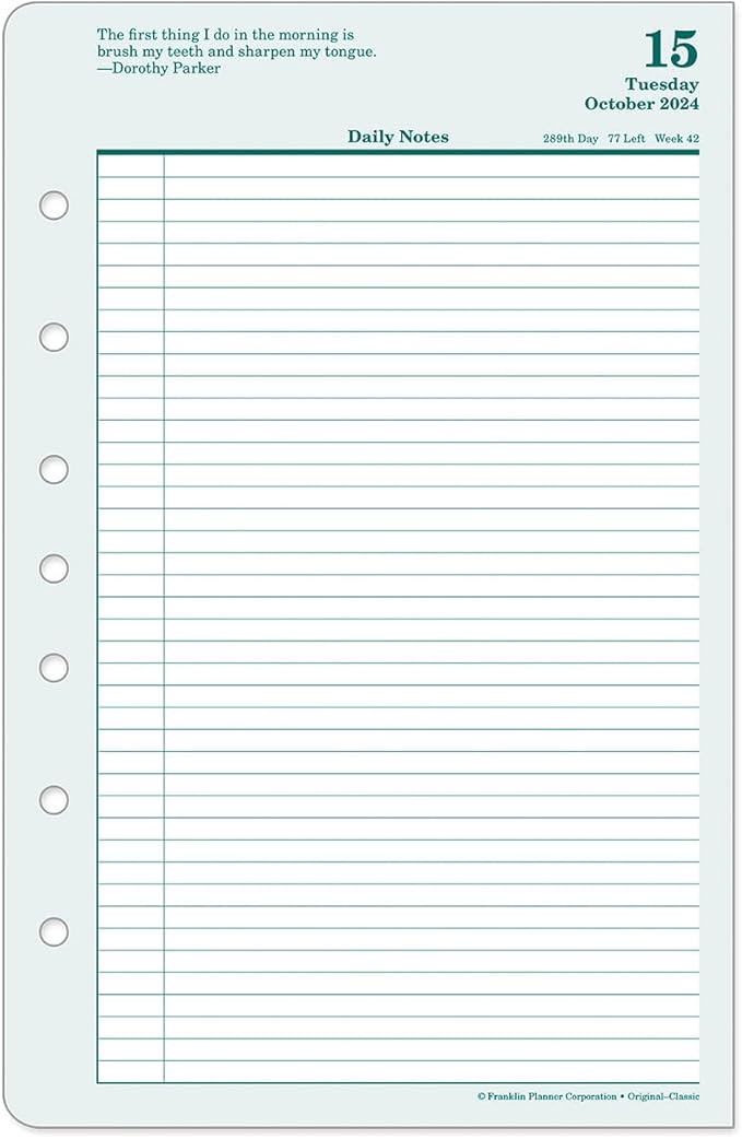 FranklinCovey - Original Two Page Per Day Ring-Bound Planner (Classic, Oct 2024 - Sep 2025)