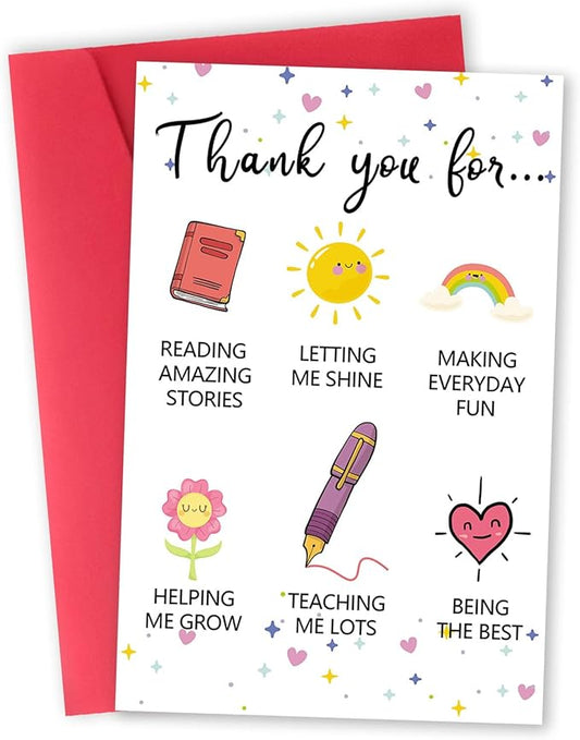 Lovely Thank You Teacher Card, Great Teacher Appreciation Gifts Card from Students, Thank You for Helping Me Grow Card, End of Term Gift