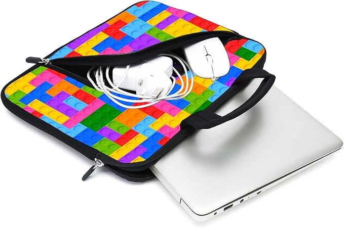 11.6" 12.2 inches Laptop Sleeve Chromebook Case Ultrabook Case Notebook Sleeve Tablet Case Neoprene Handle Sleeve for Men Women, Two Pockets Fit Apple MacBook Air Samsung Acer HP DELL(Puzzle)