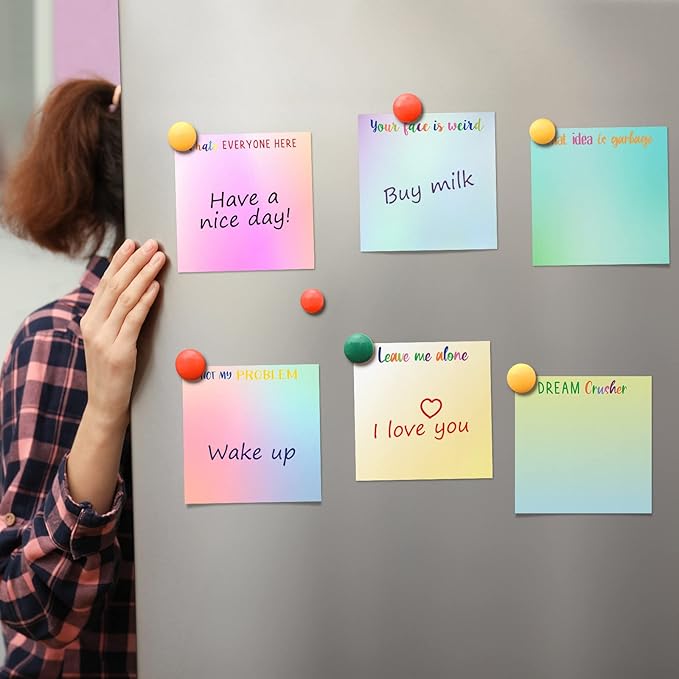 12 Pieces Snarky Office Sticky Notes Funny Note Pads Work Sucks Complaining Quotes Vibrant Negative Passive Office Notepads Adhesive Memo Pad for Colleague Supplies, 3 x 3 Inch(Funny Style)