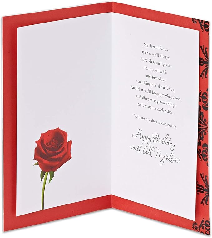 American Greetings Romantic Birthday Card (Rose)