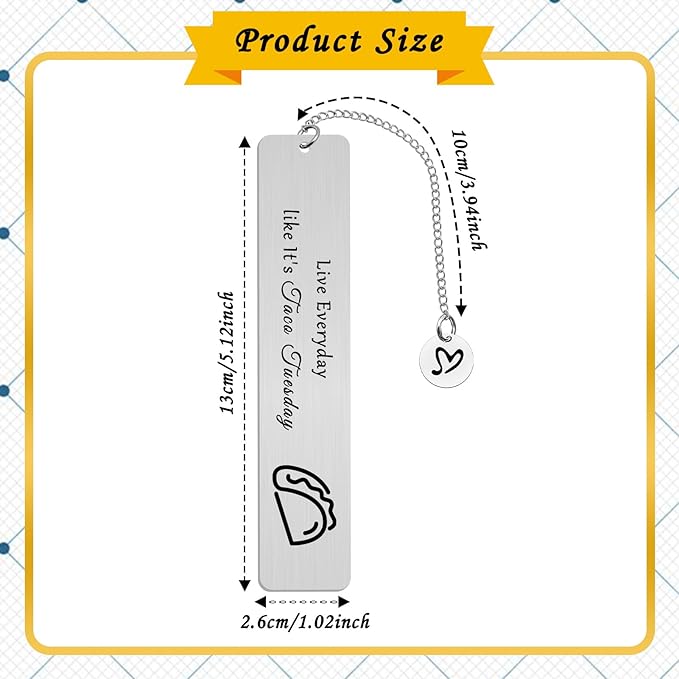 Taco Lover Gifts Bookmark for Reading Taco Lover Gift Ideas Taco Lovers Gift for Friends Bookmark Gift for Book Lovers Taco Themed Gifts Friendship Gift Librarian Graduation Gifts for Friends Sister