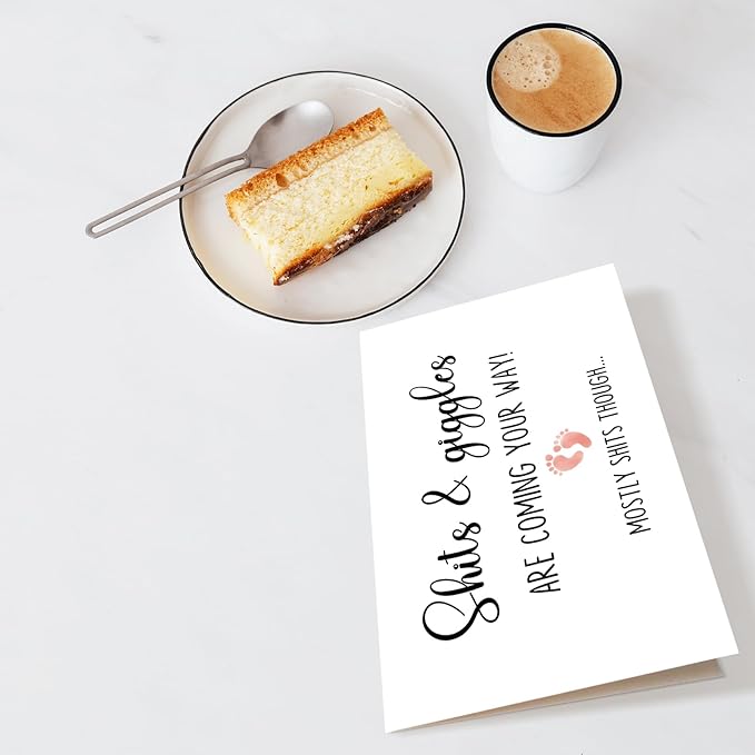 Funny Baby Shower Card for New Parents, New Baby Card for New Dad New Mom, Pregnancy Congratulations Card for Couple, Shits & Giggles Are Coming Your Way