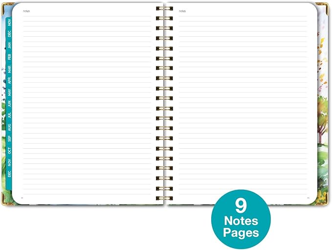 HARDCOVER 2025 Planner, 8.5"x11": 14 Months (November 2024 - December 2025), Daily Weekly Monthly Planner, Yearly Agenda, Bookmark, Pocket Folder and Sticky Note Set (Tree Seasons)