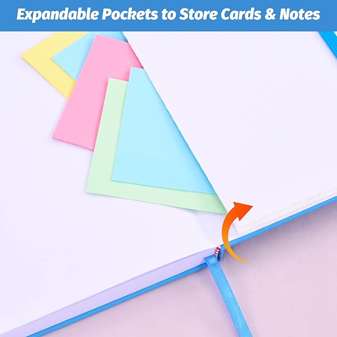 SUIN Hardcover-Journal-Notebooks, A5 Lined Journals Notebook for Writing 200 Pages, 8.2 x 5.5 inch, Classic Ruled Notebooks for Work/Travel/College (Light Blue- 1 Pack)