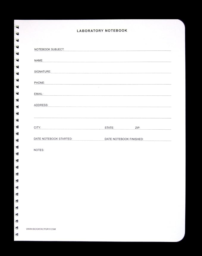BookFactory Student Lab Notebook (Scientific Grid Format) - Standard No Carbon Copies 8.5" x 11", 150 Pages [Wire-O Bound] (LAB-150-WTG)