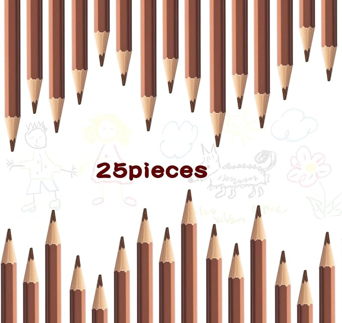 Adhere 25pcs Checking Pencils Erasable colored Pencils Pre-Sharpened #2 HB,for Checking Tests Grading Map Coloring,school Correcting,editing Office Favors,including a Free sharpener.(Brown)