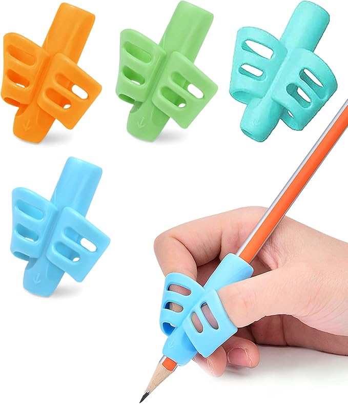 JuneLsy Pencil Holder Pencils Grips for Kids Handwriting Posture Correction Training Writing AIDS for Kids toddler Preschoolers Students Children Special Needs (multicolored 4)