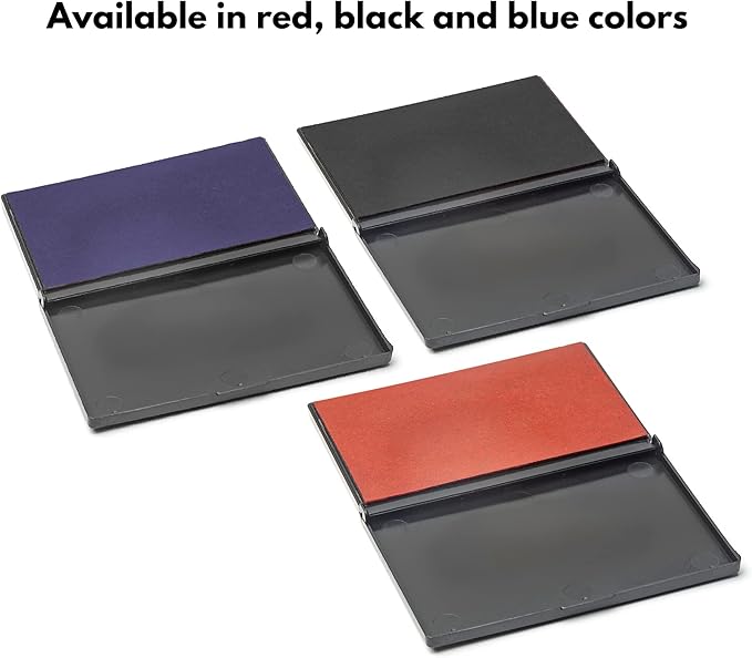 Ink Pad for Rubber Stamps, Stamp Pad for Clear Impression Stamping, Quality Felt Pad Black Ink, Red Ink, Blue Ink (Red, M (2.7 * 4.3))