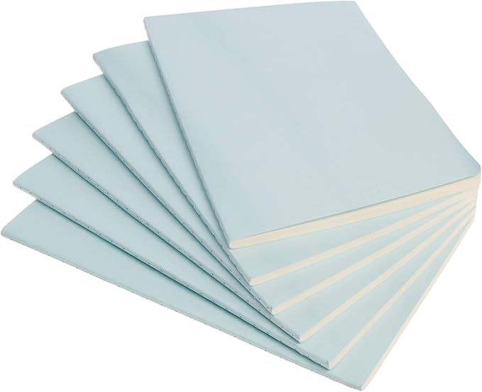 Simply Genius A5 Notebooks for Work, Travel, Business, School & More - College Ruled Notebook - Softcover Journals for Women & Men - Lined Note Books with 92 pages, 5.5" x 8.3" (Light Blue, 6 pack)
