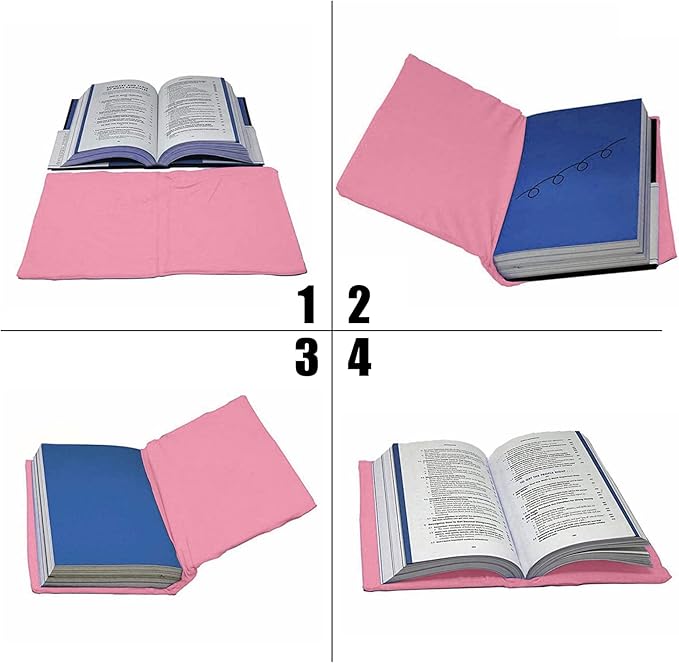 2 Pack Stretchable Book Sleeve Covers, for Paperbacks Hardcover Textbooks up to 9" x 12", Office Supplies with Free Sticker Labels (2 Pack, Pink + Blue)