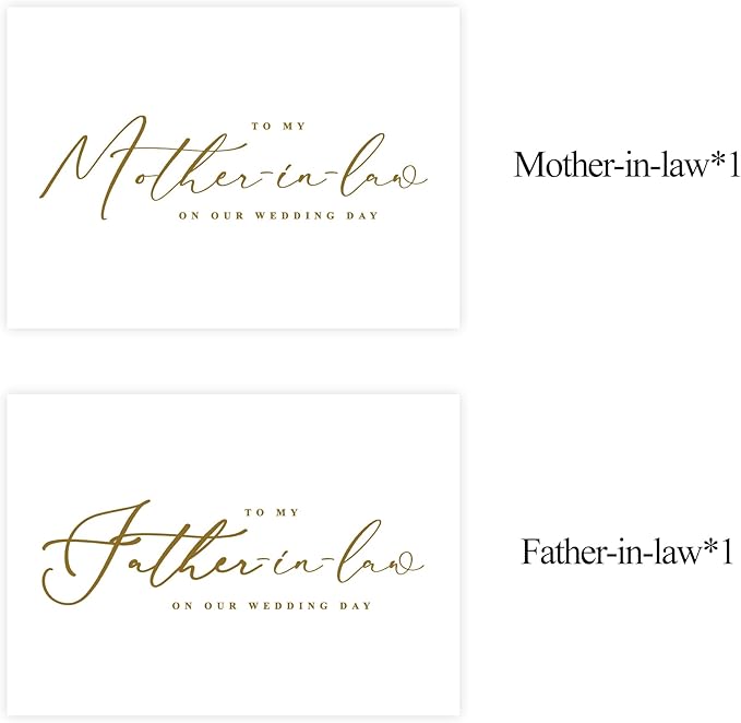 LADY&HOME Set of 2 Wedding Day Cards to Father-in-law and Mother-in-law,To My Father-in-law and Mother-in-law on My Wedding Day Card (C2:Father-in-law & Mother-in-law)