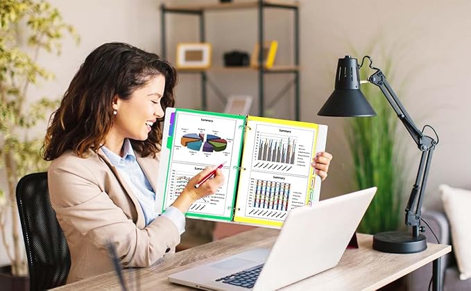 16Pcs/2 Sets Binder Dividers for 3 Ring Binder,8 Tab Binder Plastic Page dividers with Tab,8TAB Set,Multicolor