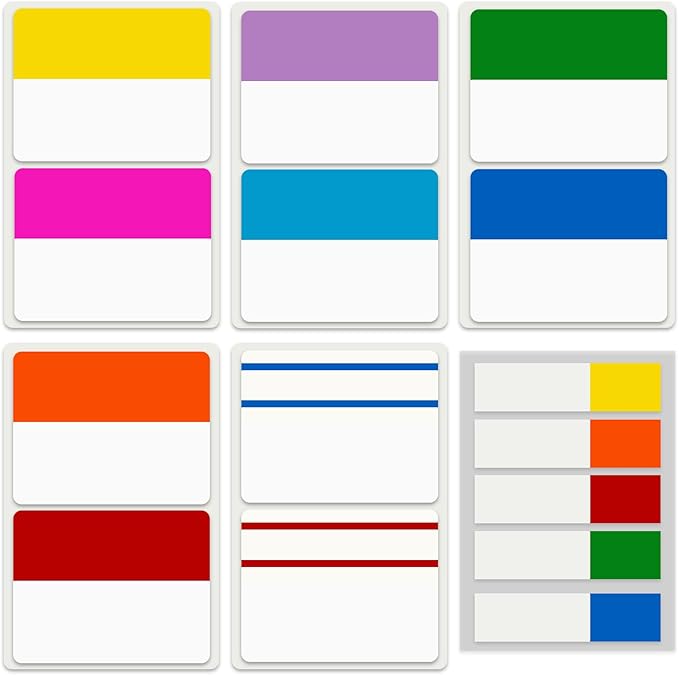 ELII 300 Pcs Tabs 2 Inch Sticky Index Tabs,Colorful Tabs for Notebooks,Writable and Transparent Book Tabs Page Tabs Colored Page Markers, Tabs for Books, Notebook Tabs, Tabs for Annotating Books