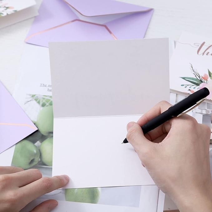 Heavy Duty Thank You Cards with Envelopes - 36 PK - Gold Thank You Notes 4x6 Inches Baby Shower Thank You Cards Wedding Thank You Cards Small Business Graduation Funeral Bridal Shower (Violet)