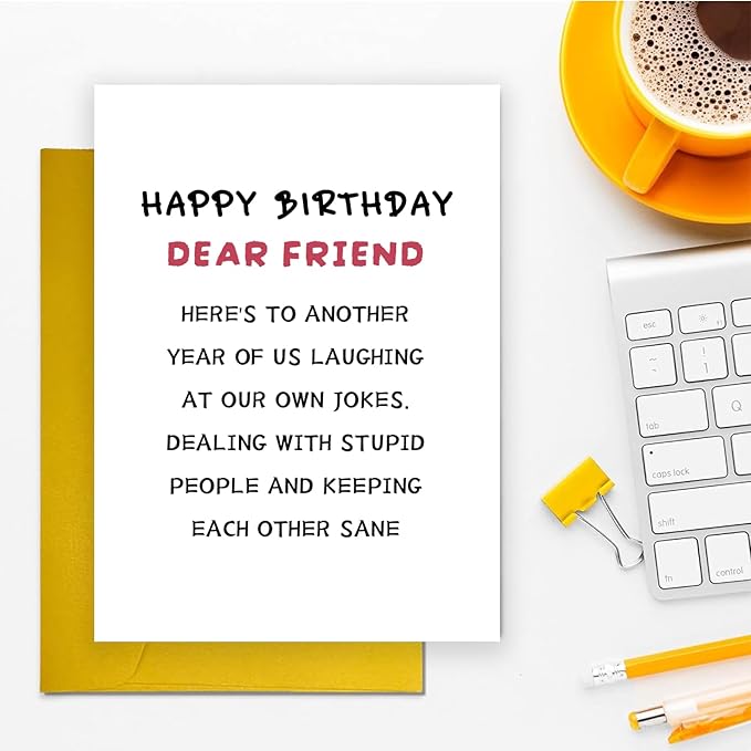 Funny Happy Birthday Card for Best Friend Bestie Sister, Jokey Friendship Card, Bday Gift for Famale Friends Cousin, Ideal Friendship Birthday Gift For Her Women