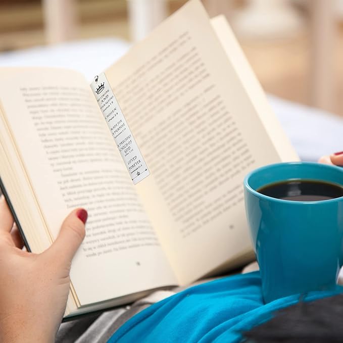 5 Pcs Christian Gifts for Women Metal Religious Bible Verse Bookmark Gifts for Friend Inspirational Christian Bookmarks with Church Cross Chain Scripture Bookmarks for Men Bulk Gift(Silver)