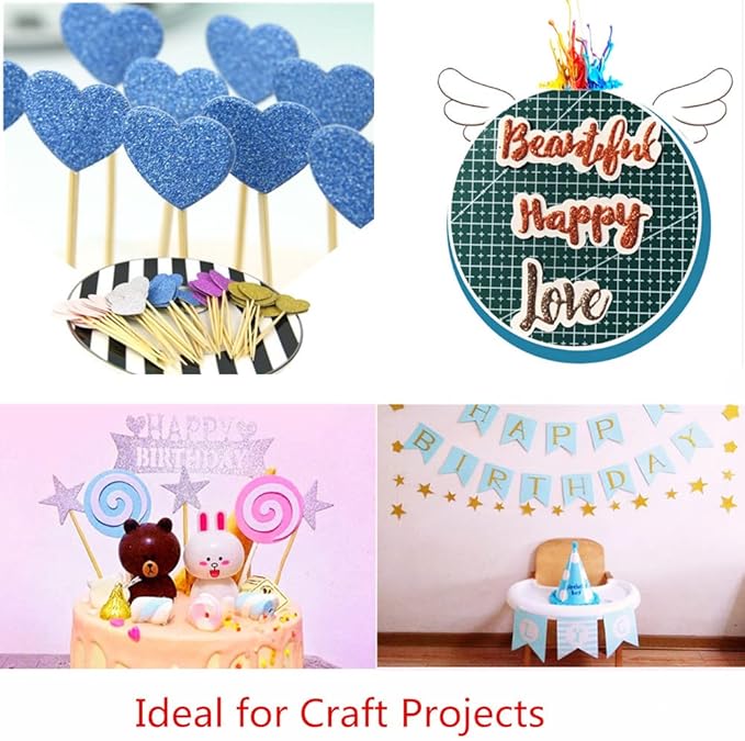 Baisunt 10 Sheets Silver Glitter Cardstock Paper for Graduation Cap DIY Project, Scrapbook, Birthday Wedding Party Decoration 250GSM(12x12 In, Non Adhesive)