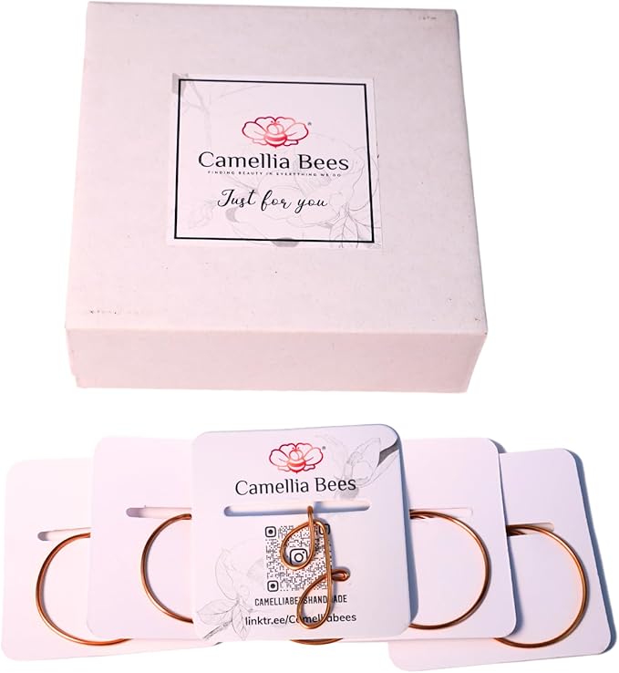 Personalized Initial Copper Bookmark, Set of 5, Handmade Copper Gift for Her, Him, Couple on Birthday, Wedding Anniversary, Alphabet Bookmark (J)