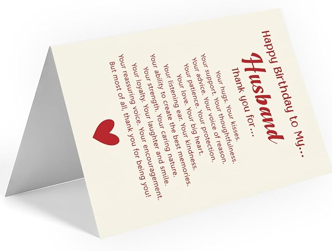 Husband Birthday Card from Wife | Happy Birthday Card for Husband | Romantic Bday Card
