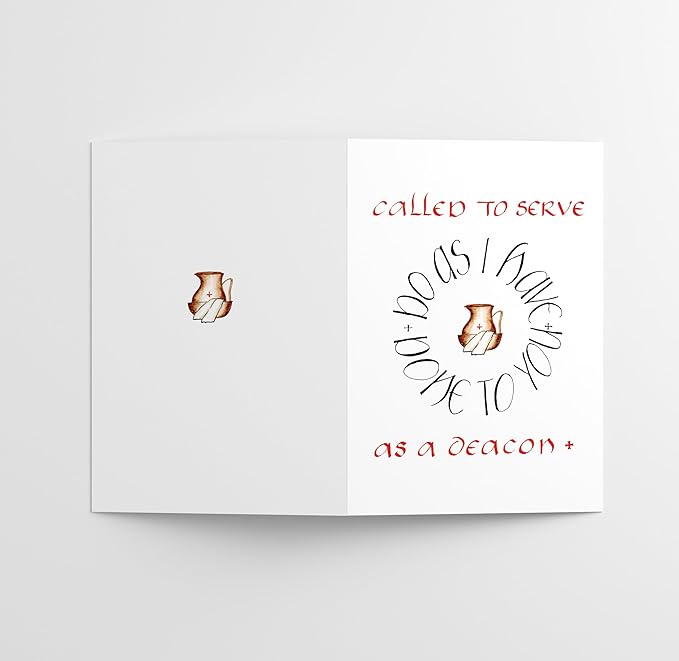 M Market On Mainstreet Christian Ordination Card w/Envelope, 5x7 inches, Made in the USA (Calligraphy Deacon Ordination, Single Card)