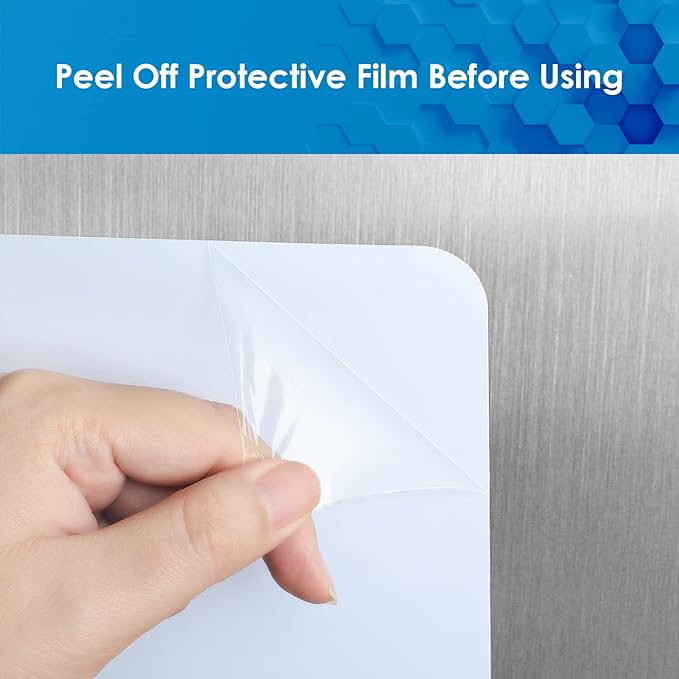 MaxGear 16 X 12 inch Magnetic Dry Erase Whiteboard for Refrigerator, Fridge Whiteboard Sheet Fridge Shopping List Office Notice Board with New Stain Resistant Technology (Include 1 Eraser,6 Markers)