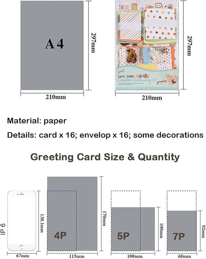 Huralona Handmade DIY Greeting Card Kits includes 16 Blank Cards 16 Colorful Envelopes with Decoration Accessories for Craft Birthday Thanksgiving Christmas Wedding Invitation Card Making Green