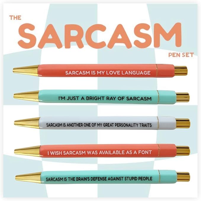 Jxueych Funny Pens 5-Count, Black Ink,Medium Nib 1.0mm, Funny Office Gifts for Coworkers, Personalized Pens Vibrant Funny Quotes Swear Word Daily Pen Set (P)