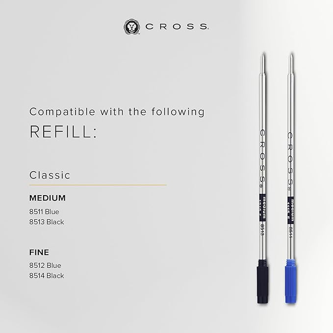 Cross Classic Century Refillable Ballpoint Pen, Medium Ballpen, Includes Luxury Gift Box - Medalist Chrome