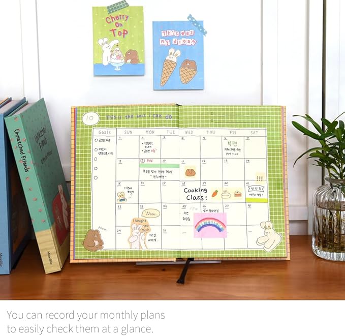 Monolike Hardcover Unmatched Friends Diary, 06. Mint - Academic Planner Weekly & Monthly Planner