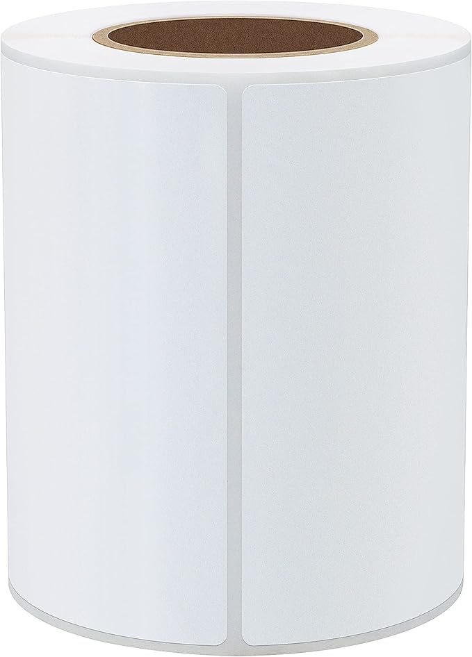 Hybsk 4x6 inch Direct Thermal Labels for Barcodes, Address, Compatible with Rollo Label Printer & Zebra Desktop Printers (4"x6",4 Rolls White)