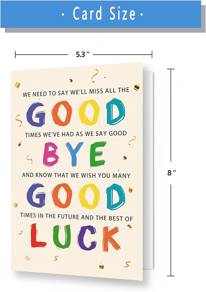 Asmallgf Cute Coworker Leaving Farewell Card, Good Luck Gifts for Coworker Boss, Great Goodbye Card for Women Men