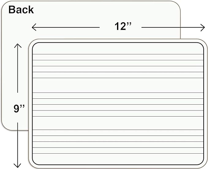 Scribbledo 10 Pack Dry Erase Music Staff Lap White Boards 9"X12" l Write Musical Notes and More Whiteboard (Double Sided) Music Classroom Supplies Must Haves Includes 10 Erasers