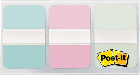 Post-it® Pastel Color Tabs, Gradient Blue, Pink, Clear, 36 Tabs/Pack