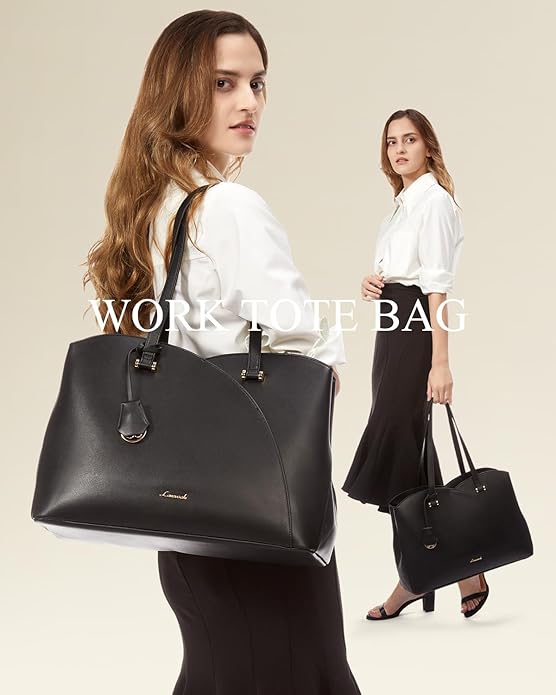 LOVEVOOK Laptop Tote Bag for Women, Work Bags Teacher Tote Bag, Leather Computer Bag Purses Handbag Professional Briefcase