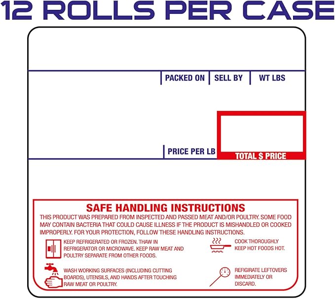 CEPRICO - CAS 8040 Scale Labels | 12 Rolls for CAS Scales | CAS lst-8040 Printing Scale Label | Quality for CAS Digital Scale | UPC Safe Handling | CAS lp 1000 | 500 Labels for Scales | Try It