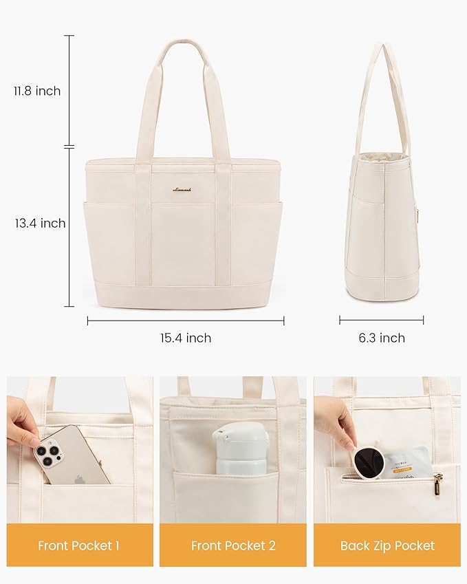 LOVEVOOK Tote Bag for Women，Lightweight Work Bag for Teacher, 15.6 Inch Laptop Bag，Large Shoulder Bag