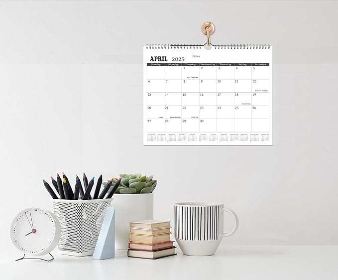 2025 Calendar - 18 Monthly Wall Calendar from Jan. 2025 - Jun. 2026,Large Calendar(11.5'' x 14.5''),2025 Wall Calendar with Notes and yearly calendar, Black