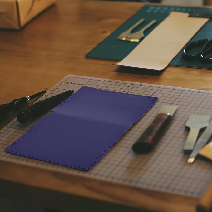 Wisdompro Journal Cover, 2 Pack PU Leather Notebook Cover for Field Notes, or other 3.5" x 5.5" Pocket Notebooks - Blue