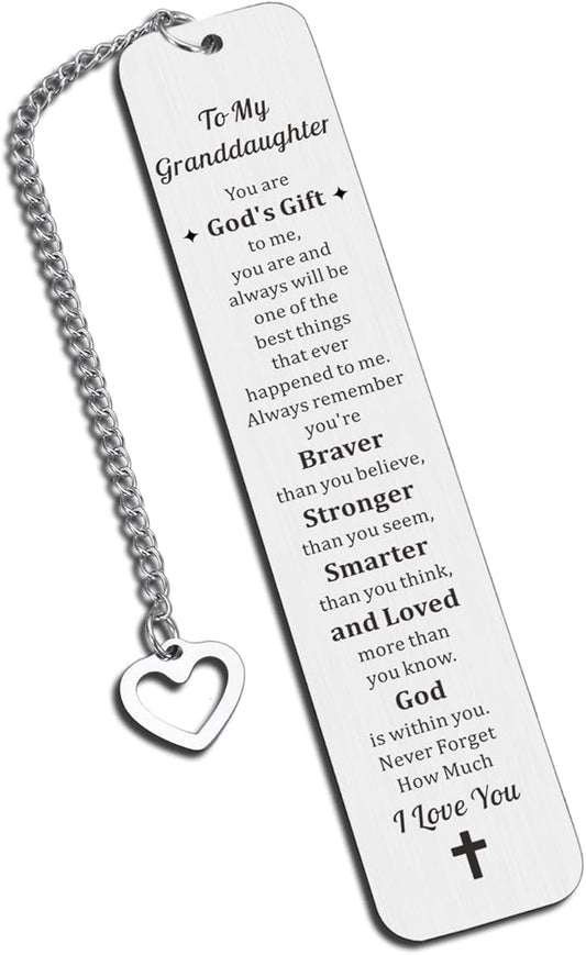 Christmas Bookmarks for Girls Kids, Stocking Stuffers for Granddaughter Teens 16-18, Christmas Gifts for Granddaughter, Granddaughter Gifts from Grandma, Birthday Gifts for Granddaughter