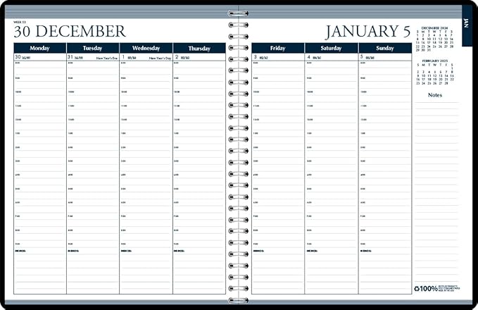 House of Doolittle 2025 Weekly and Monthly Calendar Planner, 6.9 x 8.75 Inches, Black, January - December (HOD286802-25)